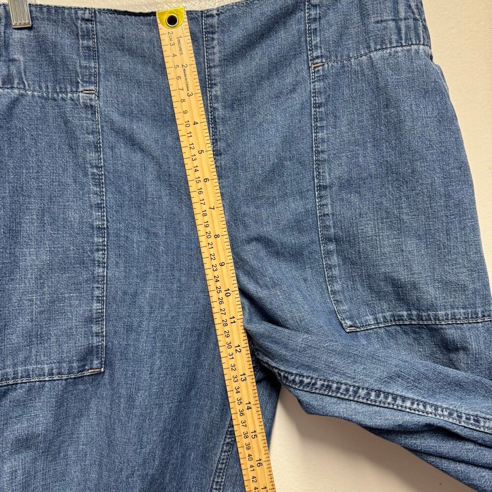 Free People WeTheFree Denim Cargo Pants Wide Leg Utility Streetwear Y2K Cotton L - Picture 9 of 13